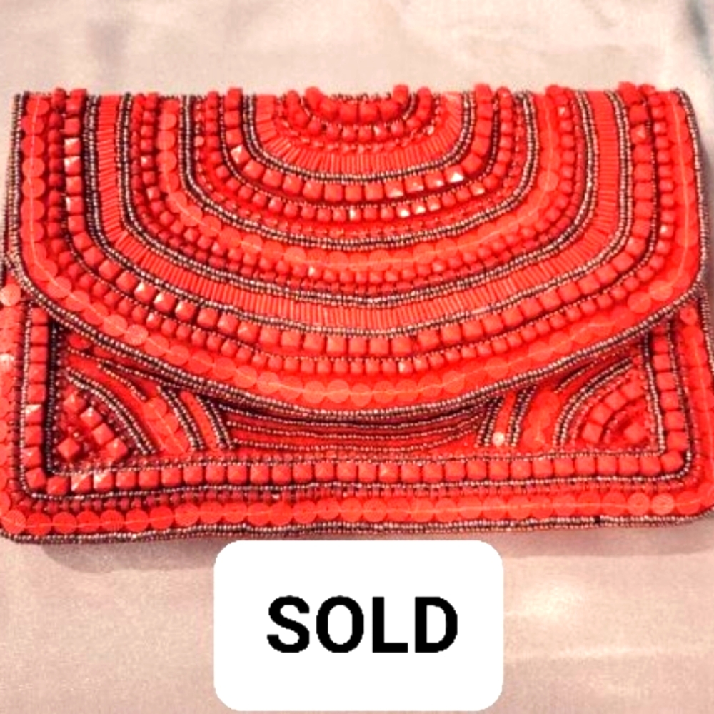 Hand beaded crossbody bag